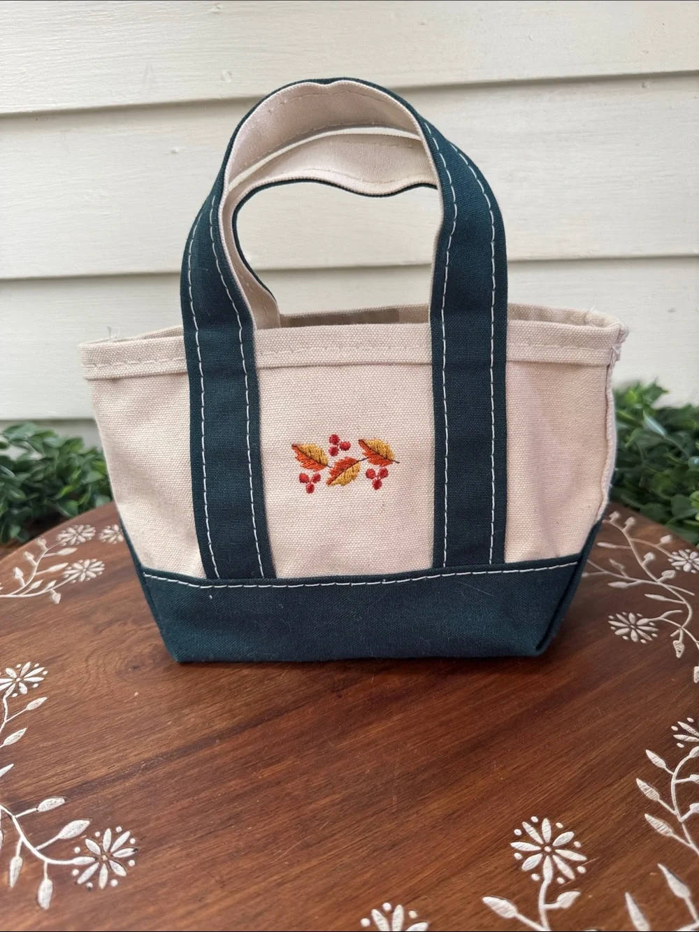 Vintage L.L. Bean Fall Leaf Mini Tote
